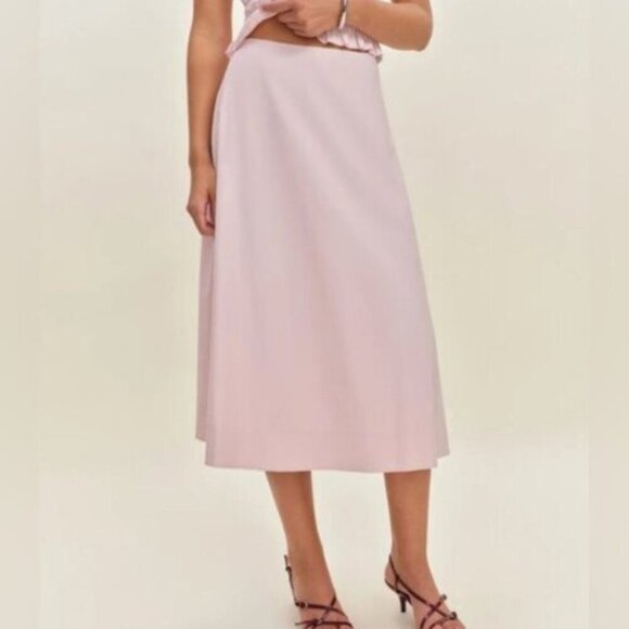 NEW Reformation Laguna Two Piece Matching Midi Set Cherry Blossom Pink US 2 UK 6 - Picture 2 of 14